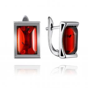 Серебряные серьги Дарвин 929041404aa-к с янтарём 929041404aa-к фото